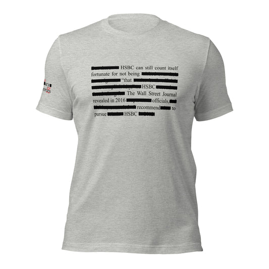 HSBC Redacted Unisex t-shirt