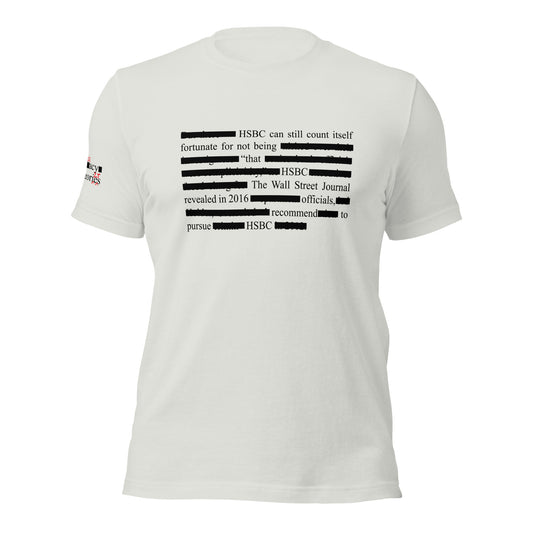 HSBC Redacted Unisex t-shirt